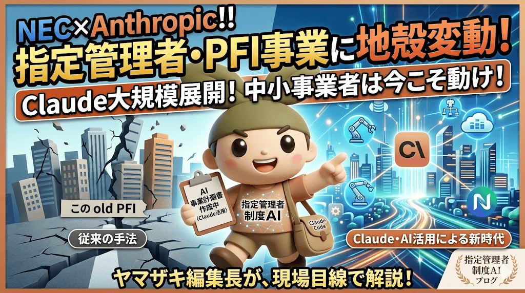 NECがついにClaudeを3万人に配る時代へ──指定管理者・PFI事業者にも「あの波」が来る