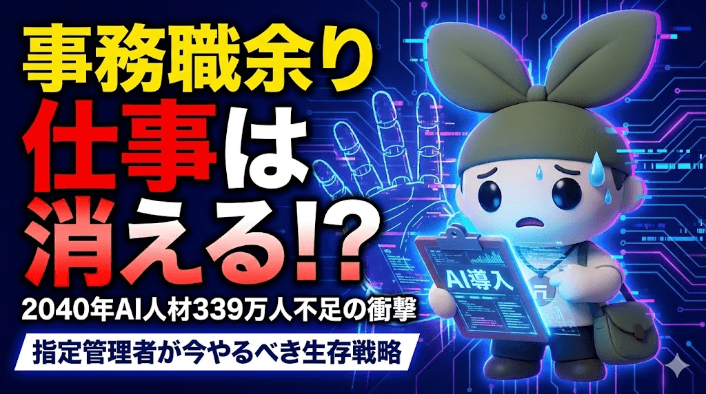 指定管理者の未来はどうなる?! 2040年、AI・ロボット人材が339万人不足──経産省推計が示す「生き残る道」